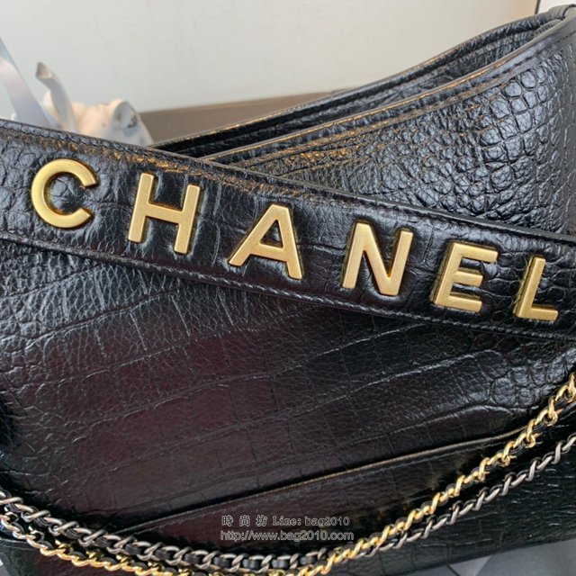 Chanel女包 91810 2019新款 Chanel Gabrielle鱷魚流浪包 皮裹鏈條 香奈爾肩背包 香奈兒流浪包  djc2624